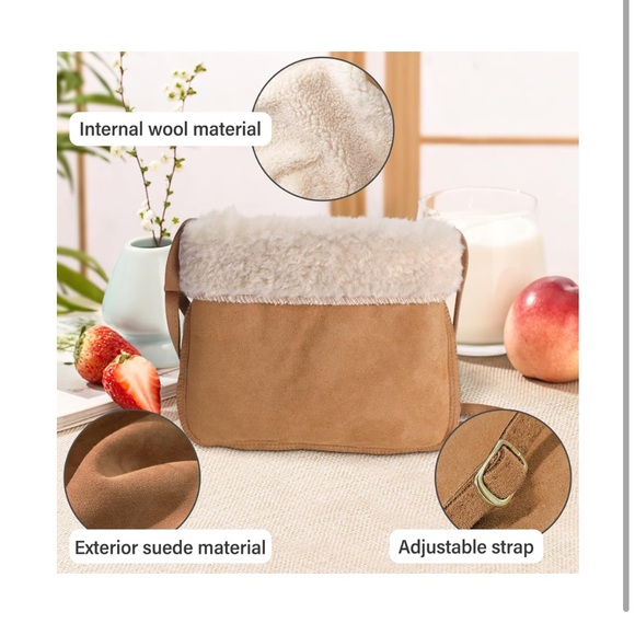 🌹Wool Crossbody Adjustable Strap tan bag handbag Christmas gift - Picture 3 of 4
